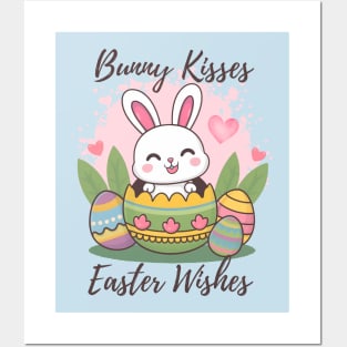 Bunny kisses easter wishes Posters and Art